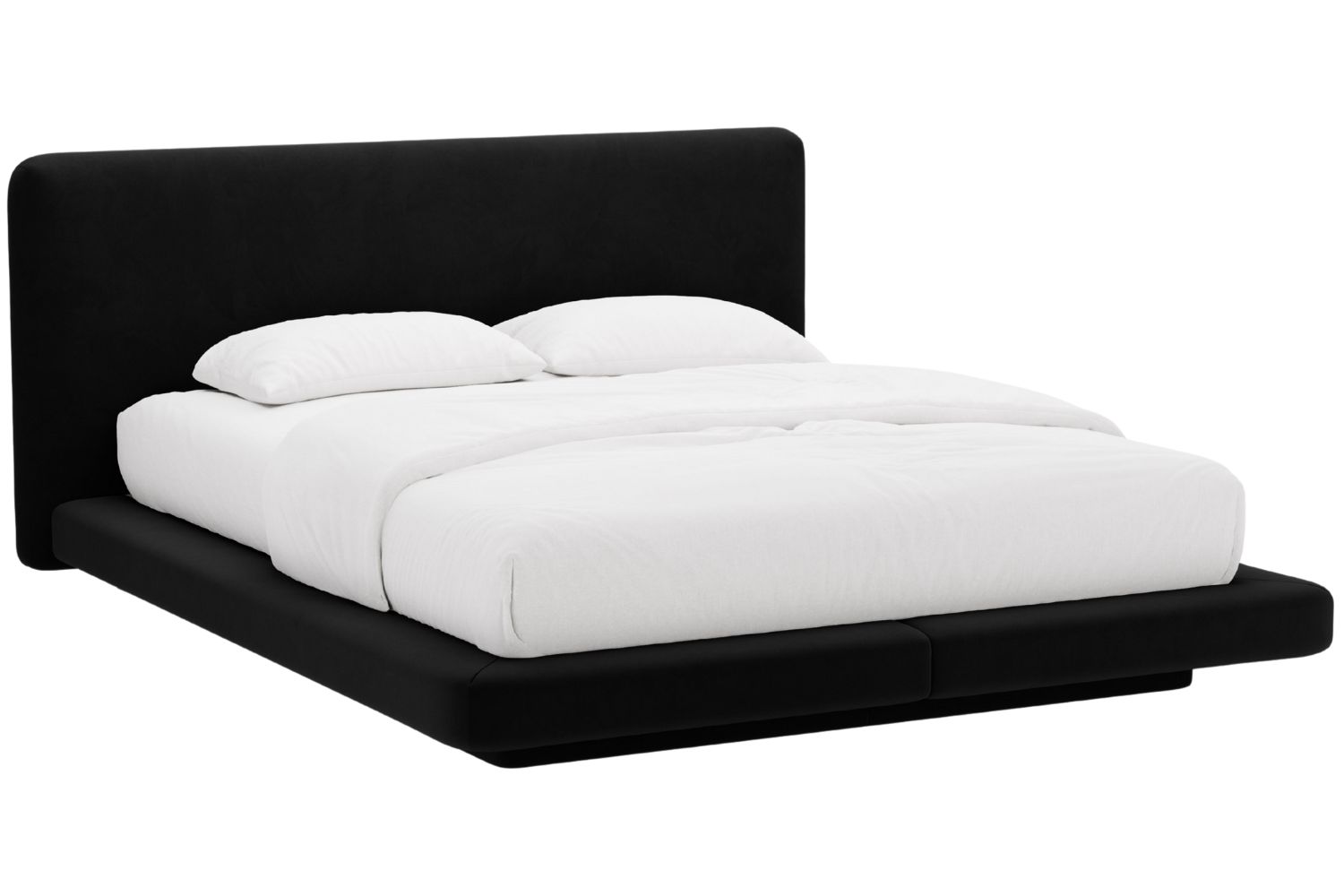 Micadoni Čern&aacute; sametov&aacute; dvoulůžkov&aacute; postel Linea 160 x 200 cm