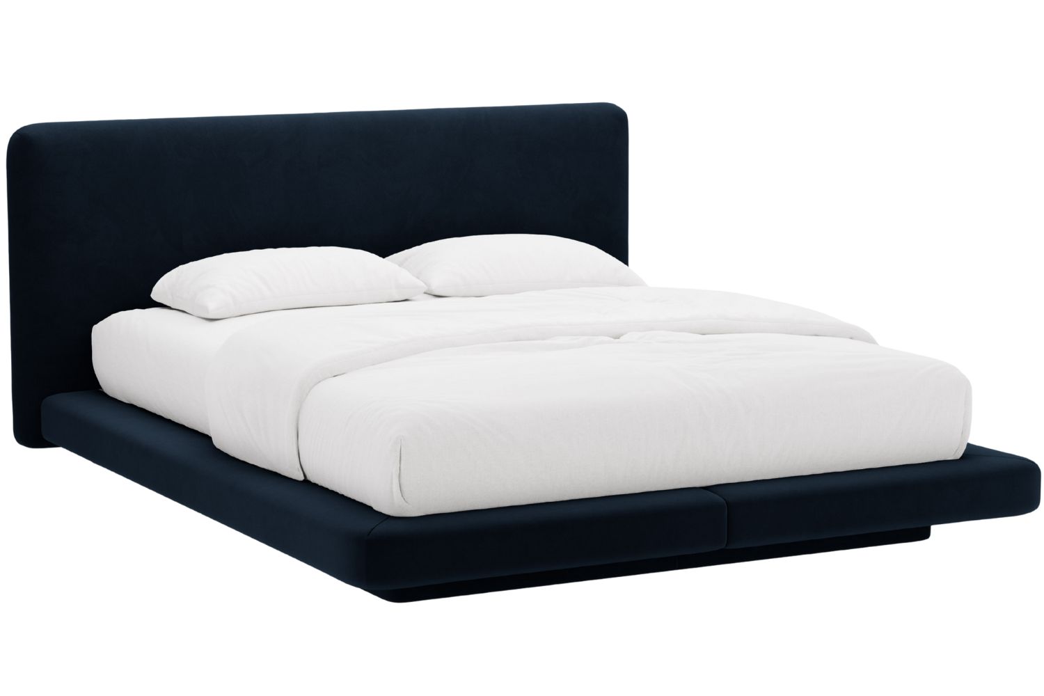 Micadoni Kr&aacute;lovsky modr&aacute; sametov&aacute; dvoulůžkov&aacute; postel Linea 180 x 200 cm