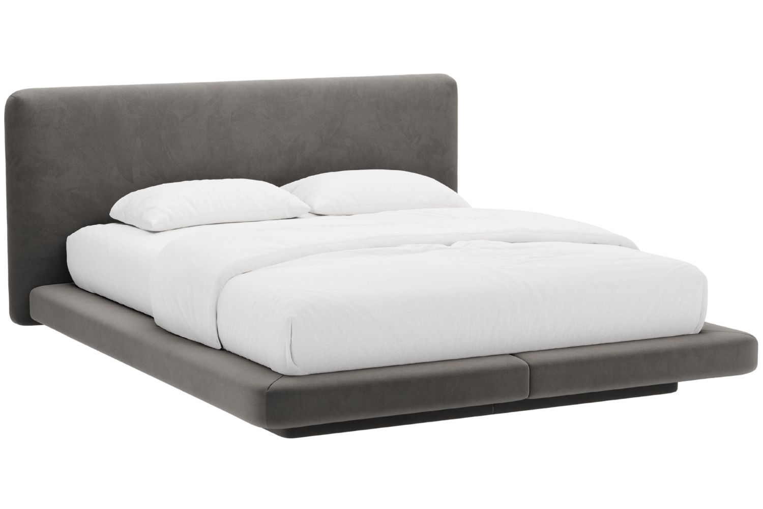 Micadoni Tmavě &scaron;ed&aacute; sametov&aacute; dvoulůžkov&aacute; postel Linea 180 x 200 cm