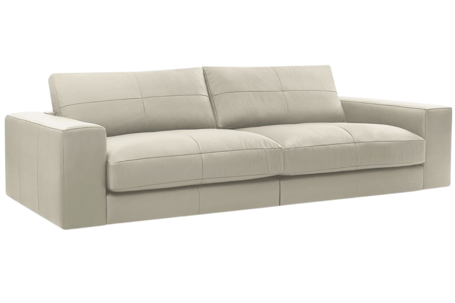 Bobochic Paris Béžová kožená trojmístná pohovka Leonard 274 cm