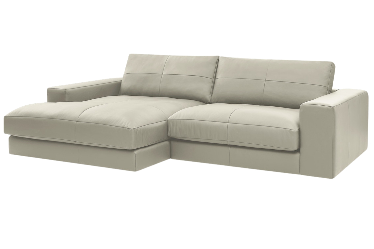 Bobochic Paris Béžová kožená rohová pohovka Leonard 274 cm, levá