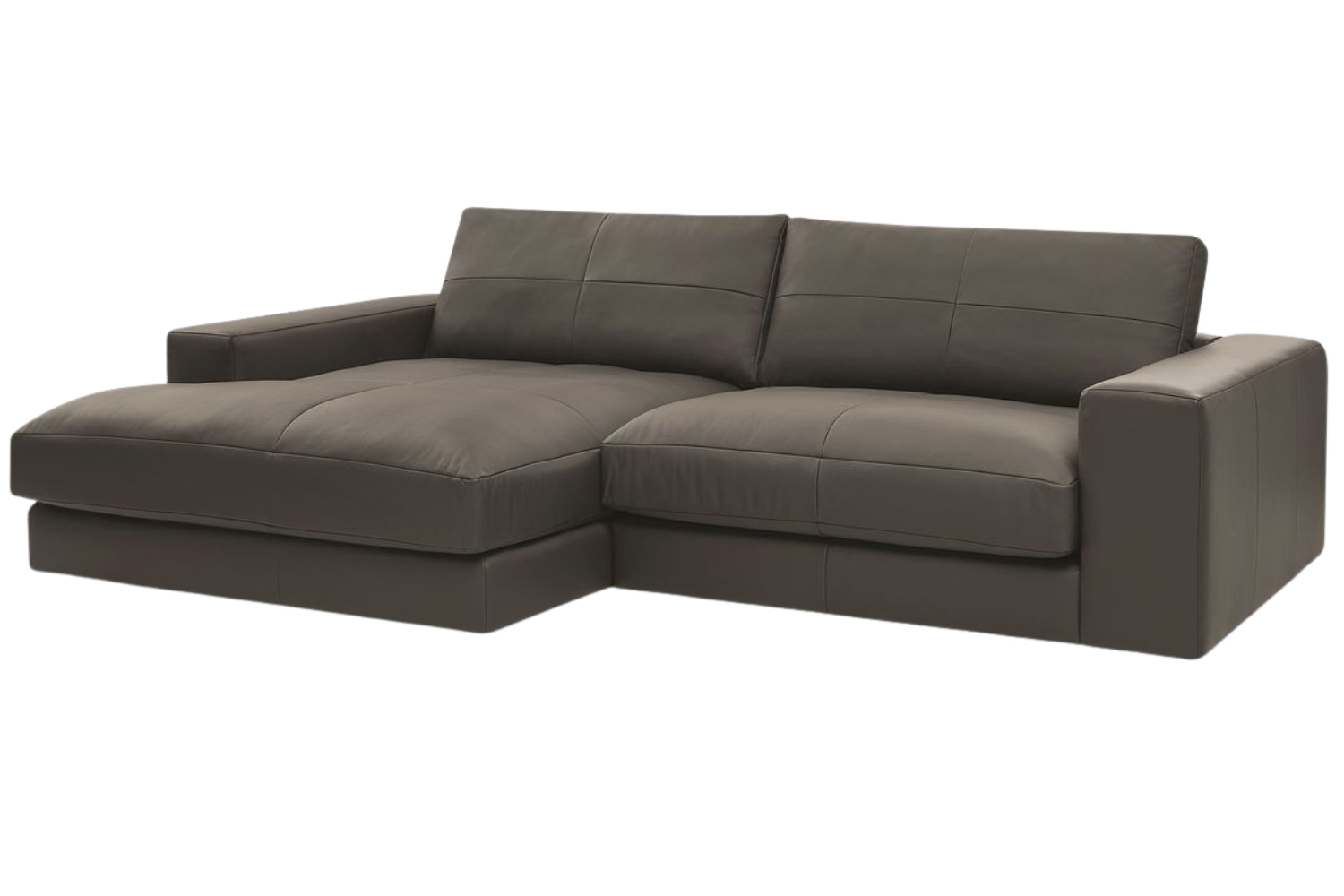 Bobochic Paris Hnědá kožená rohová pohovka Leonard 274 cm, levá