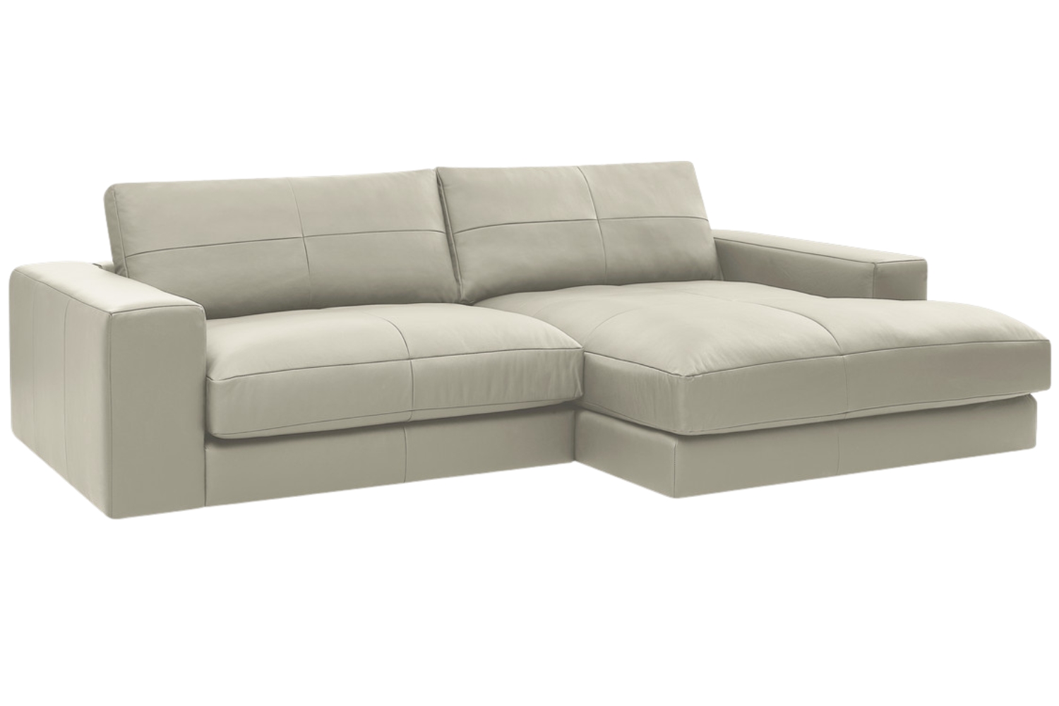 Bobochic Paris Béžová kožená rohová pohovka Leonard 274 cm, pravá