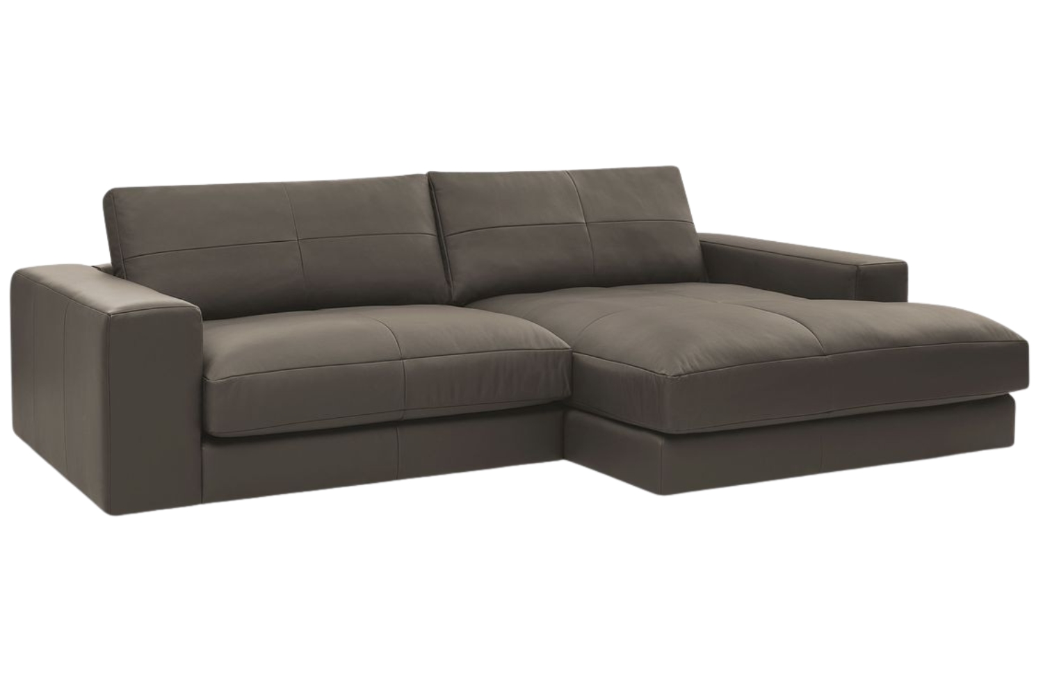 Bobochic Paris Hnědá kožená rohová pohovka Leonard 274 cm, pravá