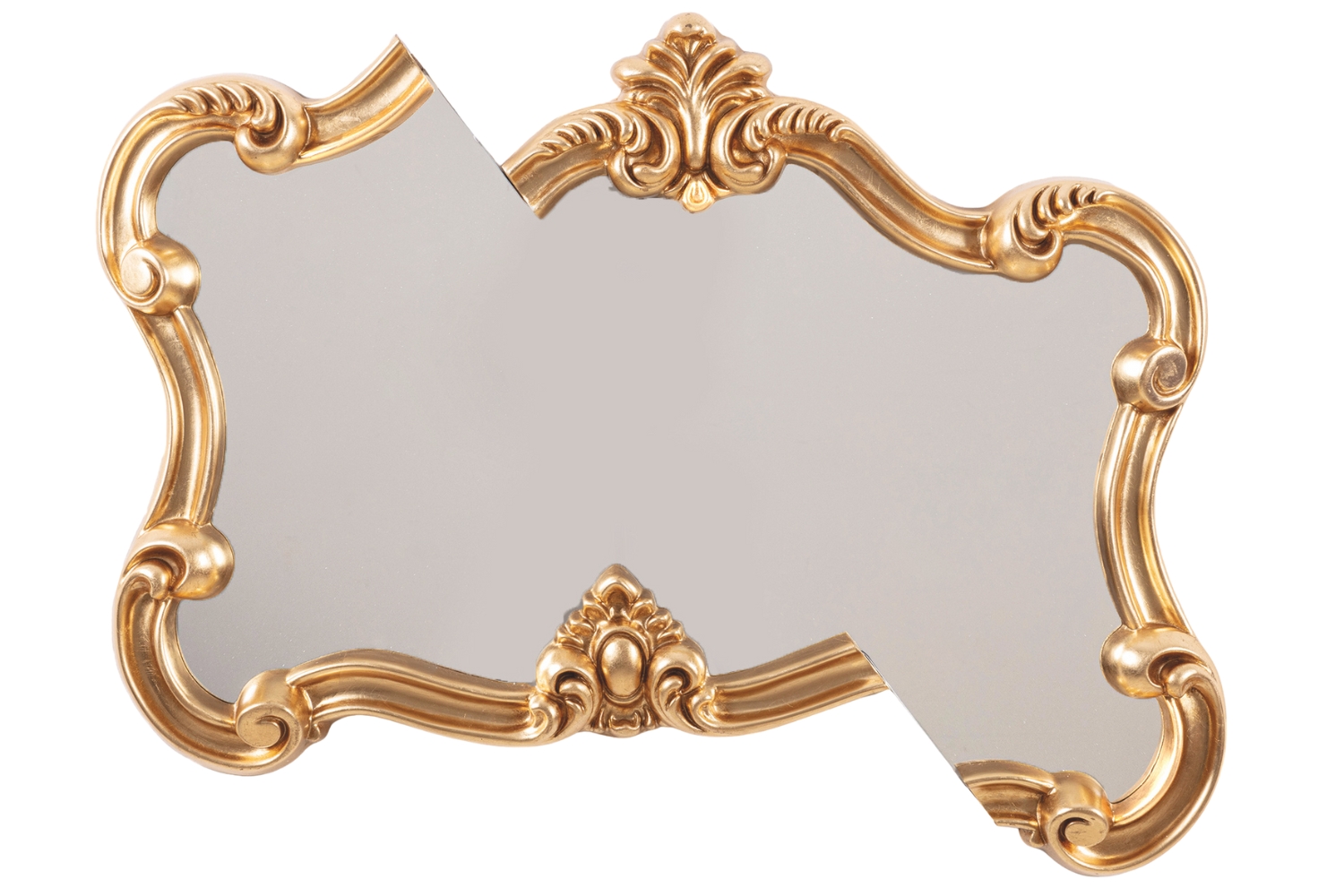 Seletti Zlaté nástěnné zrcadlo Tetris 2.0 80 x 98,5 cm