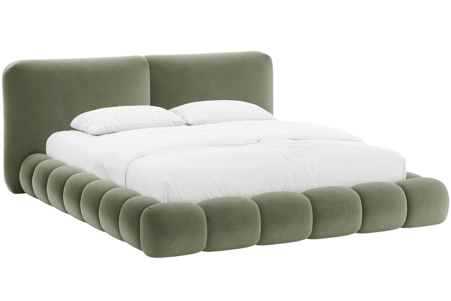 Zelen&aacute; sametov&aacute; dvoulůžkov&aacute; postel MICADONI Solange 180 x 200 cm