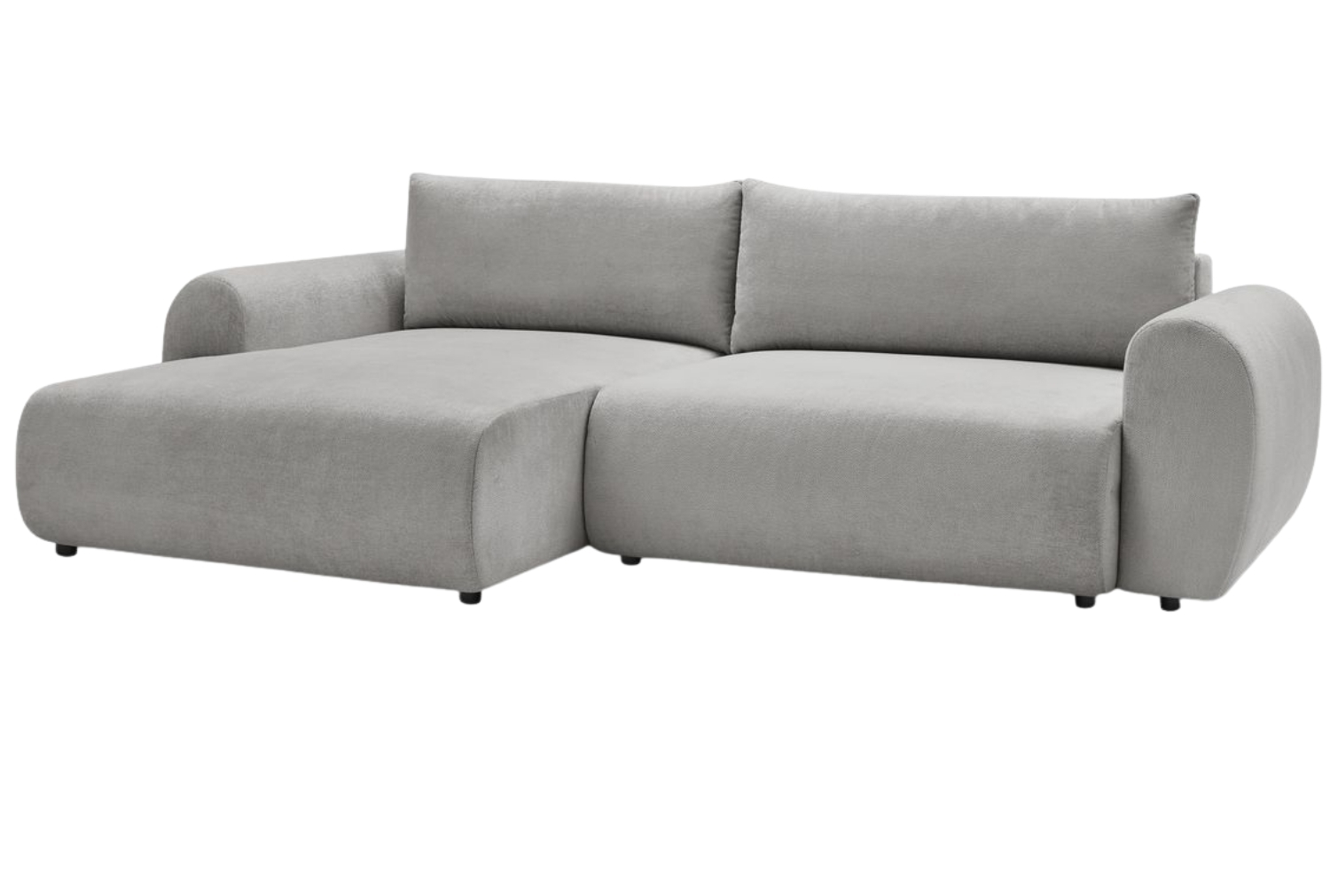 Bobochic Paris Světle šedá rozkládací pohovka Lucien 314 cm, levá