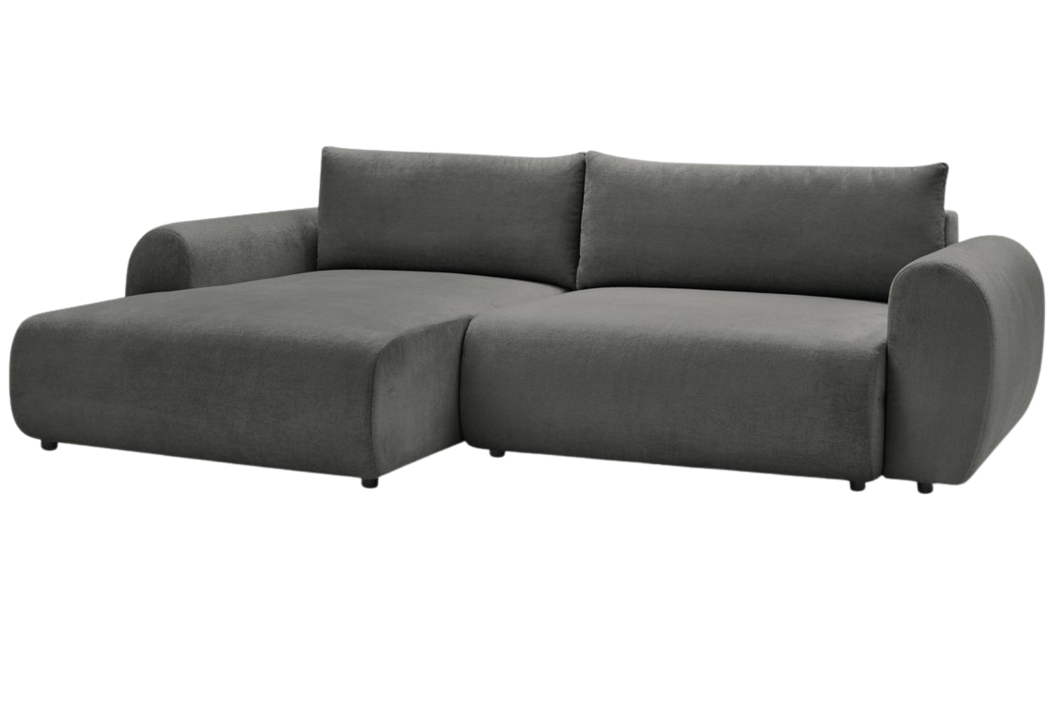 Bobochic Paris Šedá rozkládací pohovka Lucien 314 cm, levá