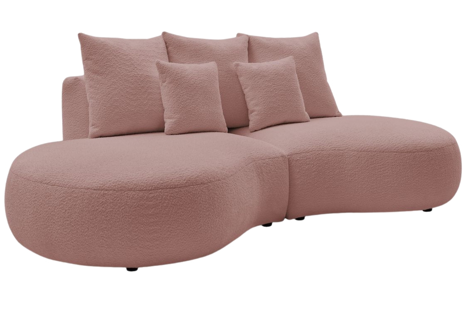 Bobochic Paris Růžová bouclé trojmístná pohovka Saint-Germain 260 cm
