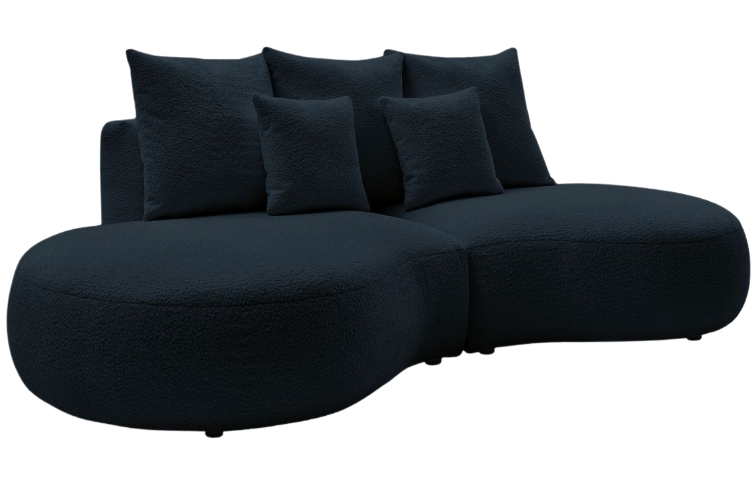 Bobochic Paris Tmavě modrá bouclé trojmístná pohovka Saint-Germain 260 cm