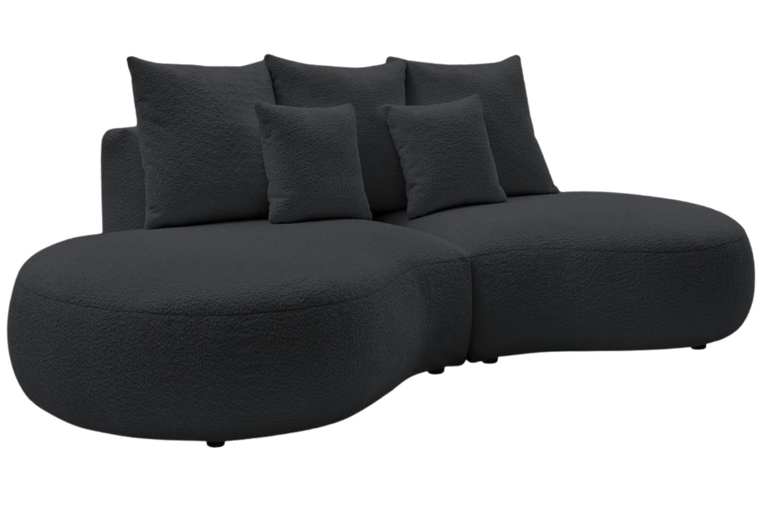 Bobochic Paris Tmavě &scaron;ed&aacute; boucl&eacute; trojm&iacute;stn&aacute; pohovka Saint-Germain 260 cm