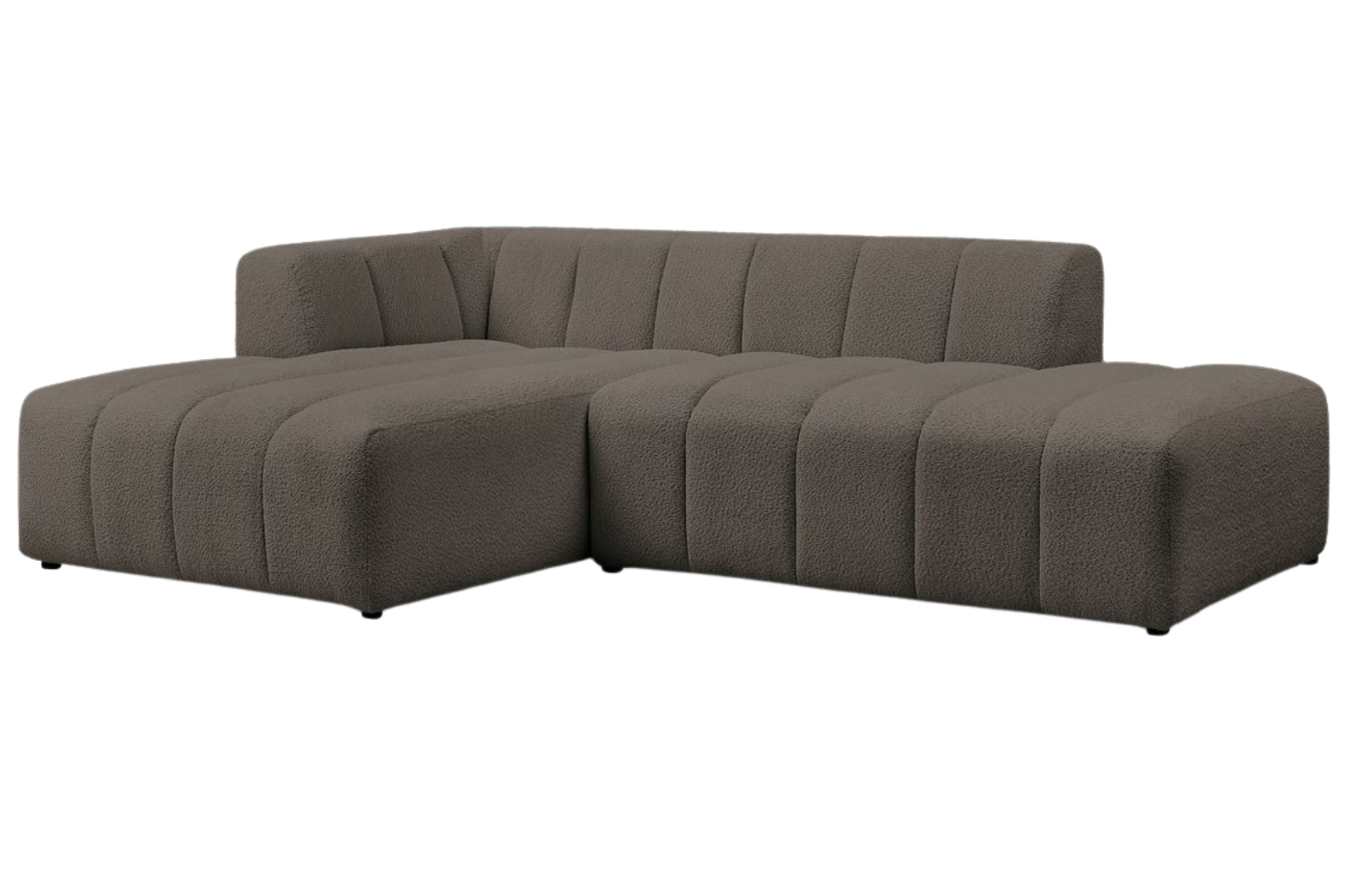 Bobochic Paris Hněd&aacute; boucl&eacute; rohov&aacute; pohovka Annecy 262 cm, lev&aacute;