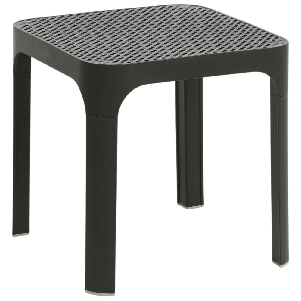 Nardi Tmavě &scaron;ed&yacute; plastov&yacute; zahradn&iacute; stolek Net 40 x 40 cm
