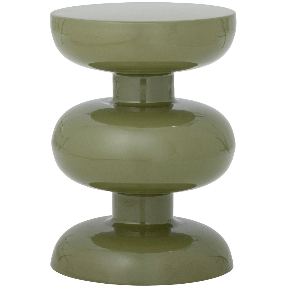 Bloomingville Zelený kovový odkládací stolek Alba Ø 33,5 cm