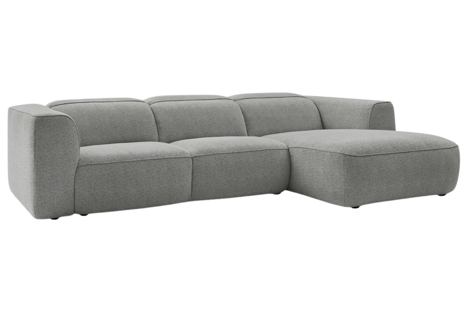 Bobochic Paris Světle &scaron;ed&aacute; rohov&aacute; pohovka William 298 cm, prav&aacute;