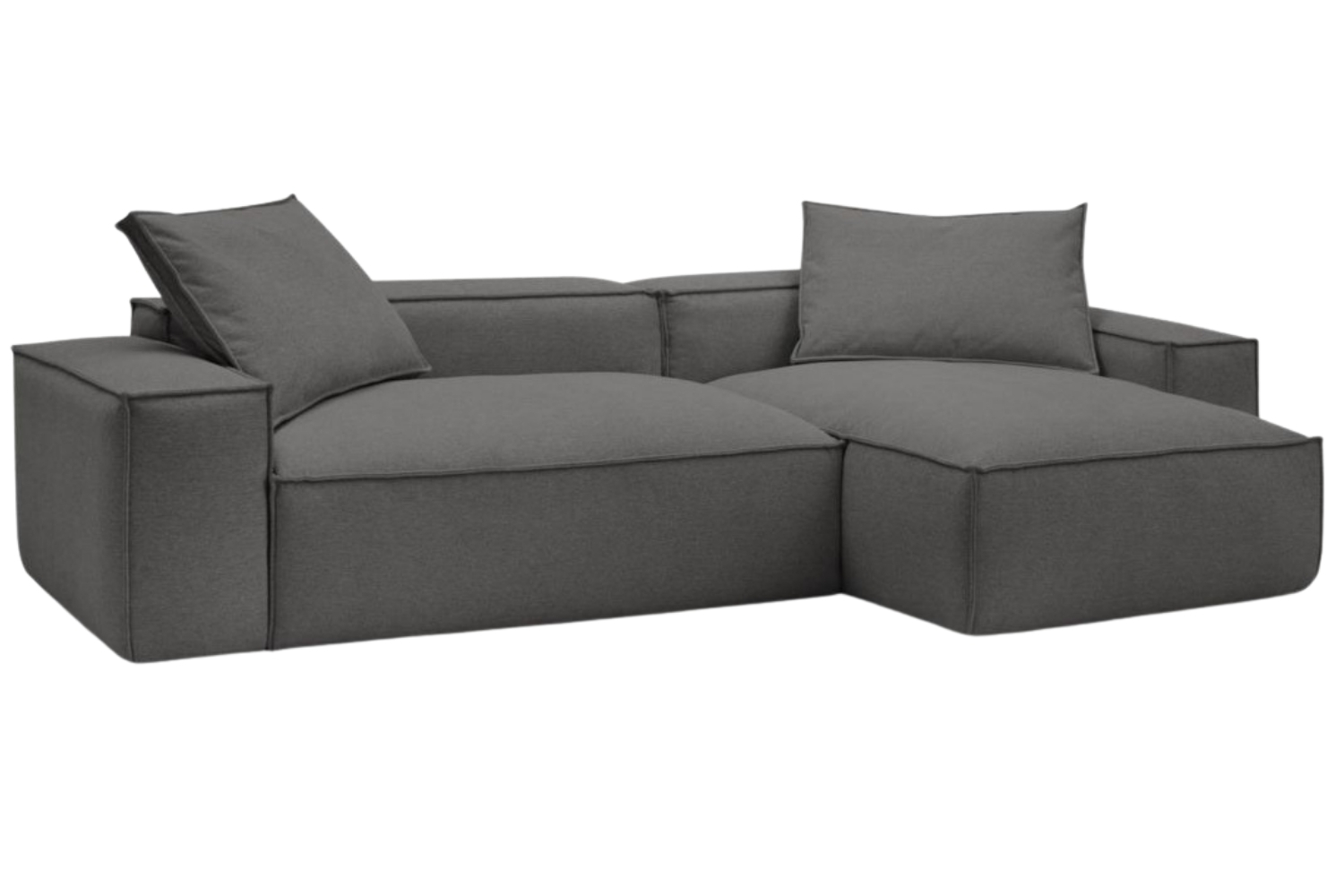 Bobochic Paris Tmavě šedá rohová pohovka Boheme 302 cm, levá/pravá