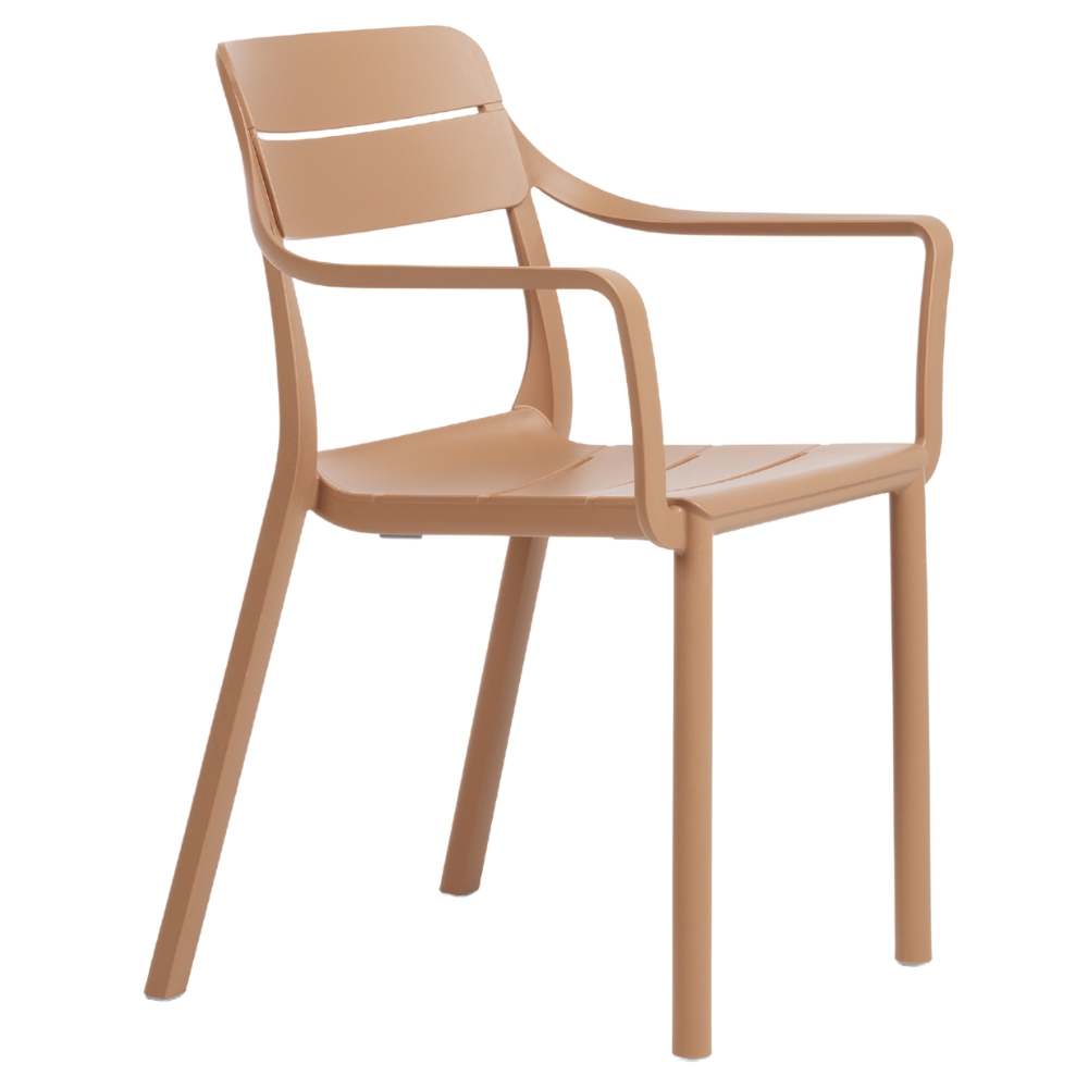 Nardi Světle hnědá plastová zahradní židle Cassia s područkami