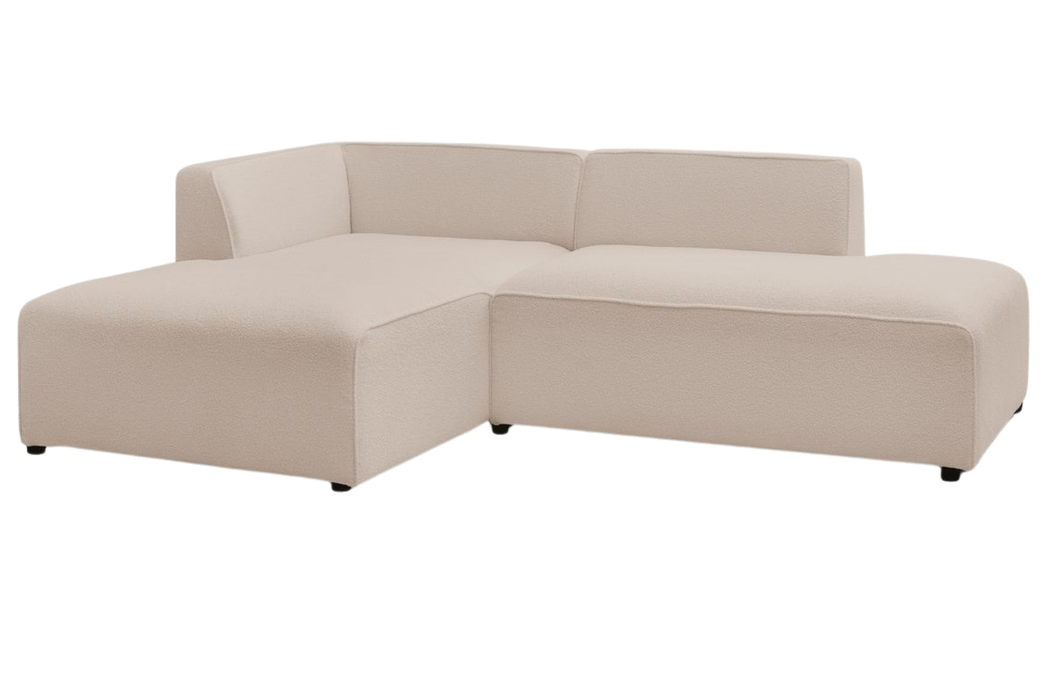 Bobochic Paris Béžová bouclé rohová pohovka Megeve 250 cm, levá