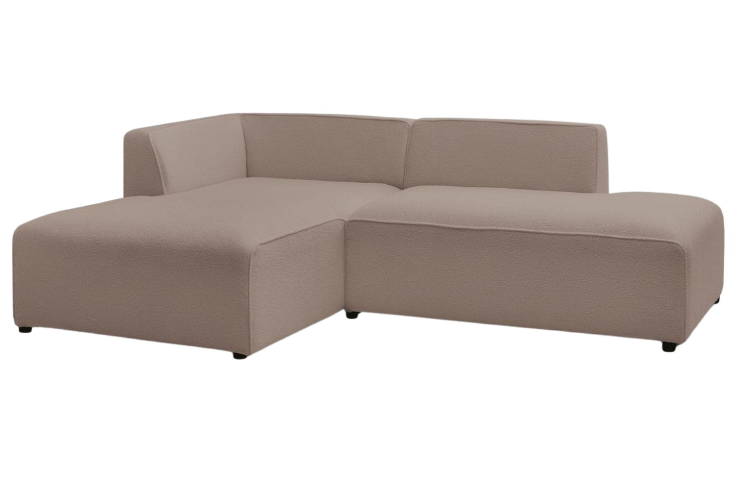 Bobochic Paris Hnědá bouclé rohová pohovka Megeve 250 cm, levá