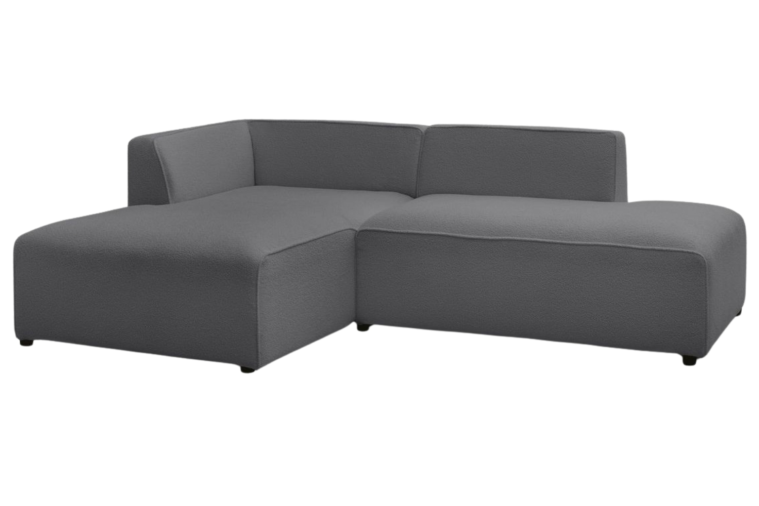 Bobochic Paris Tmavě šedá bouclé rohová pohovka Megeve 250 cm, levá