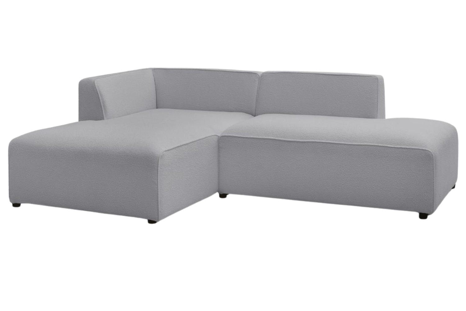 Bobochic Paris Světle šedá bouclé rohová pohovka Megeve 250 cm, levá