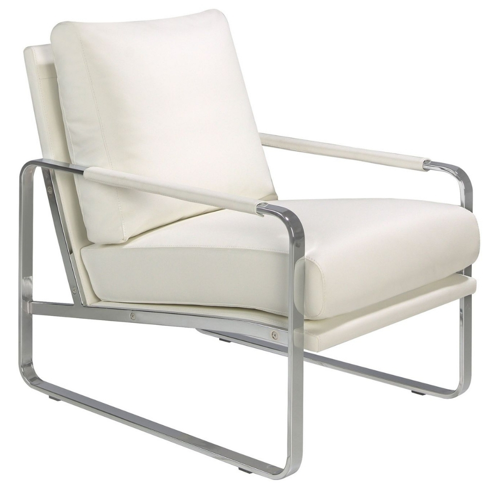 Angel Cerdá Bílé koženkové křeslo No. 5026