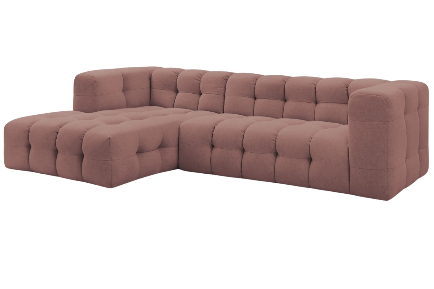 Bobochic Paris Růžová rohová pohovka Cloud 288 cm, levá