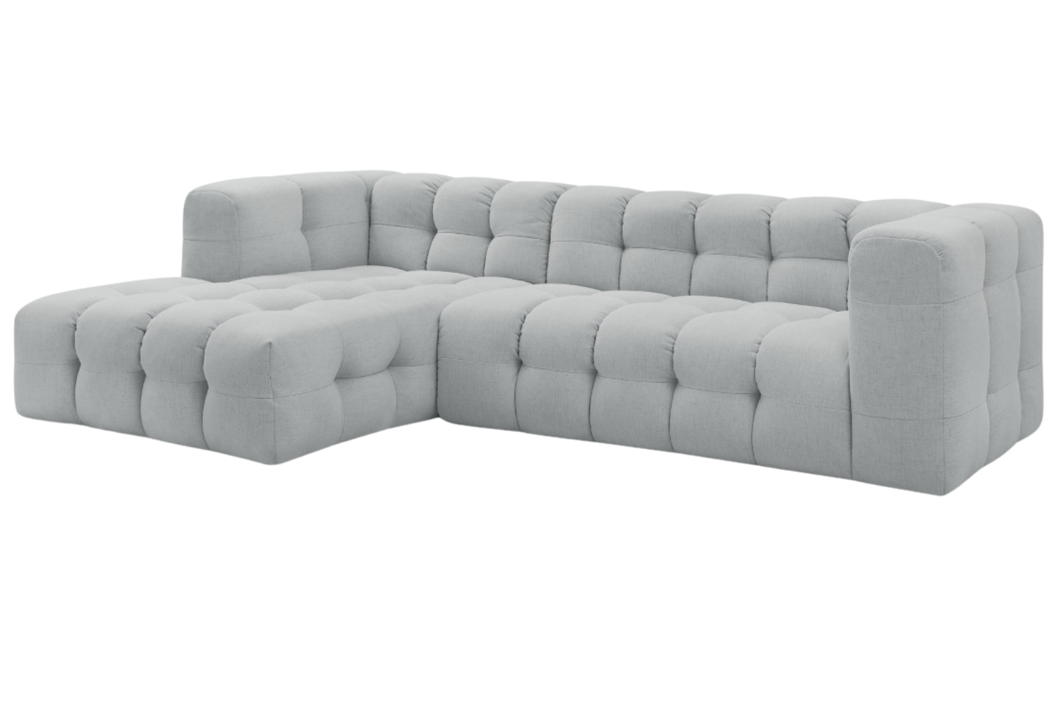 Bobochic Paris Světle šedá rohová pohovka Cloud 288 cm, levá