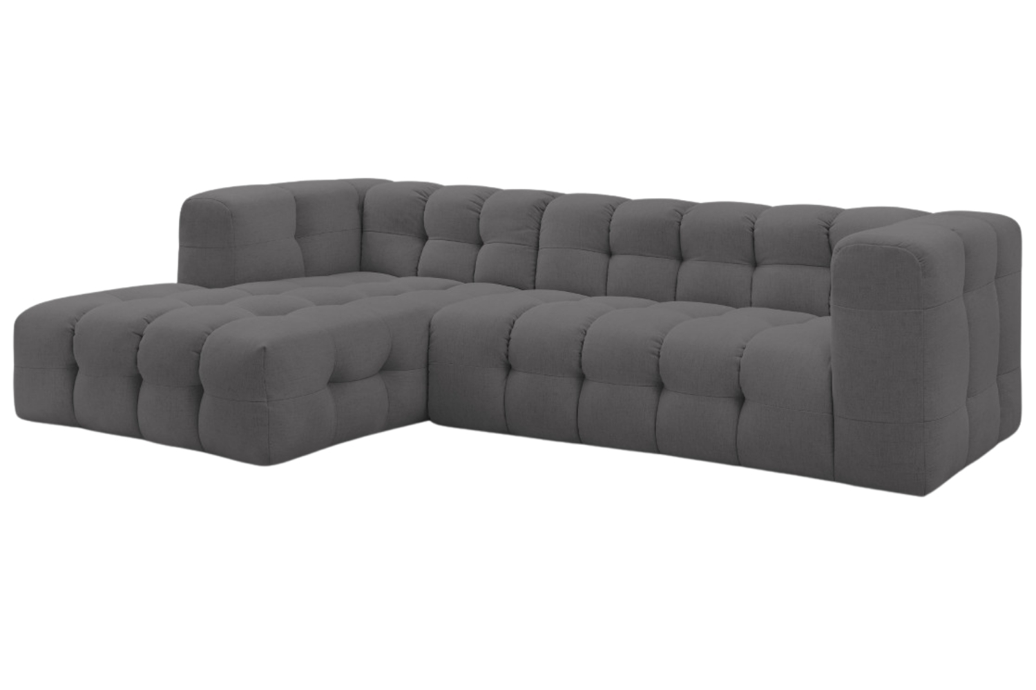 Bobochic Paris Tmavě šedá rohová pohovka Cloud 288 cm, levá