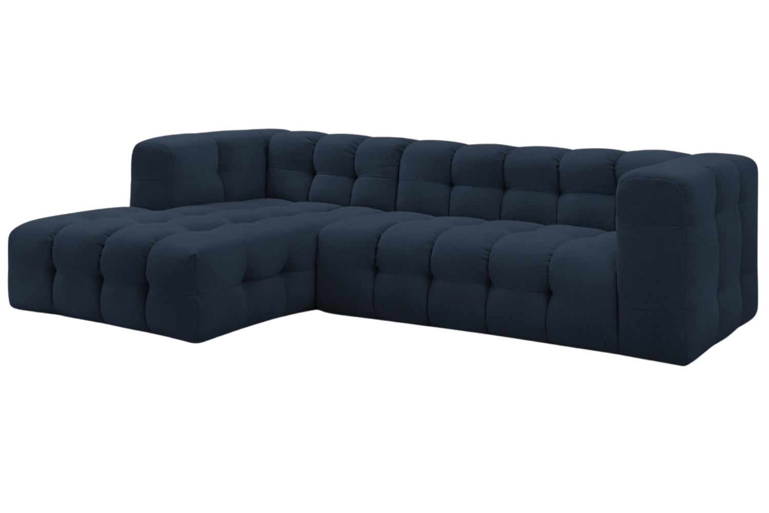 Bobochic Paris Tmavě modrá rohová pohovka Cloud 288 cm, levá