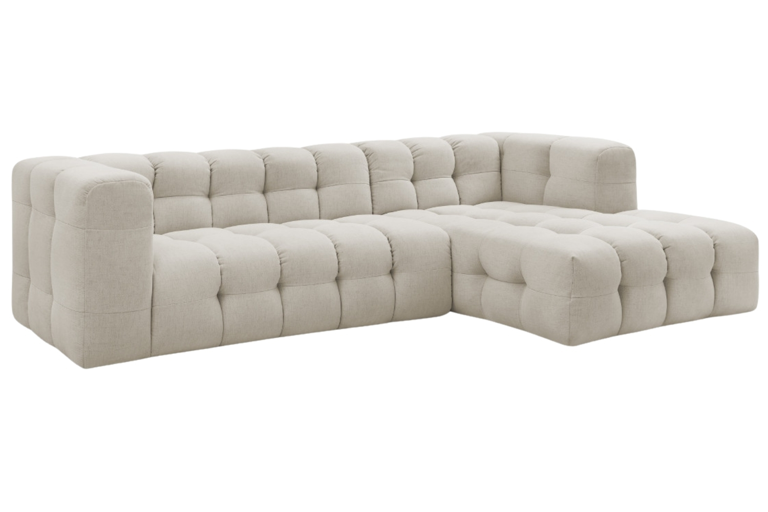 Bobochic Paris Béžová rohová pohovka Cloud 288 cm, pravá