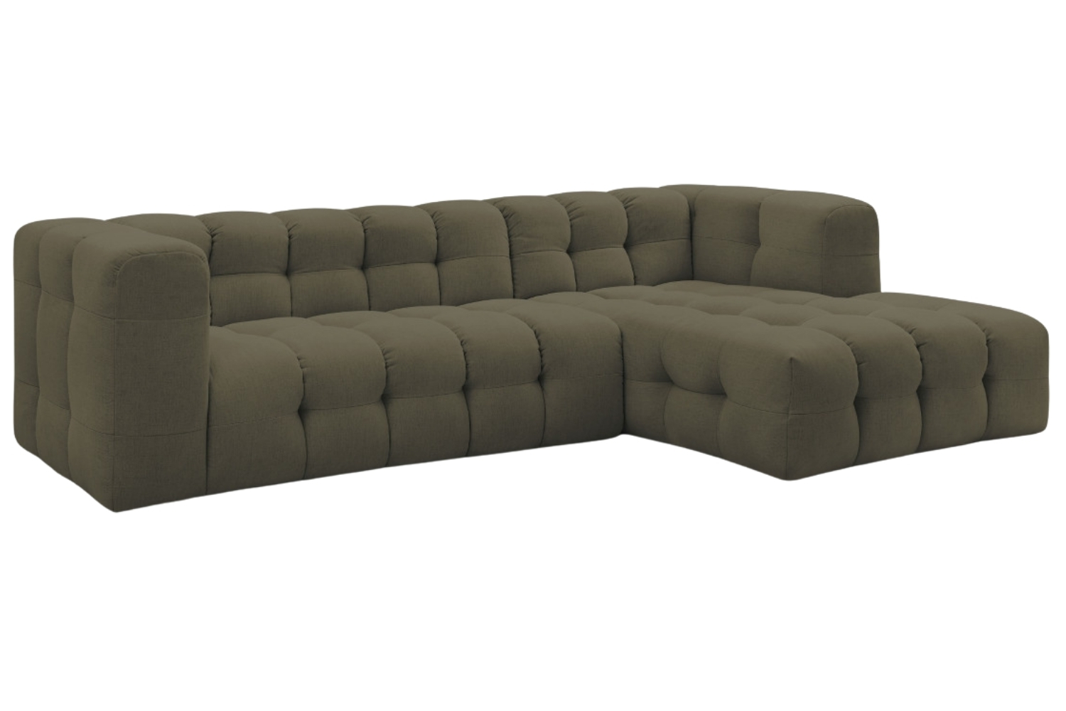 Bobochic Paris Zelená rohová pohovka Cloud 288 cm, pravá