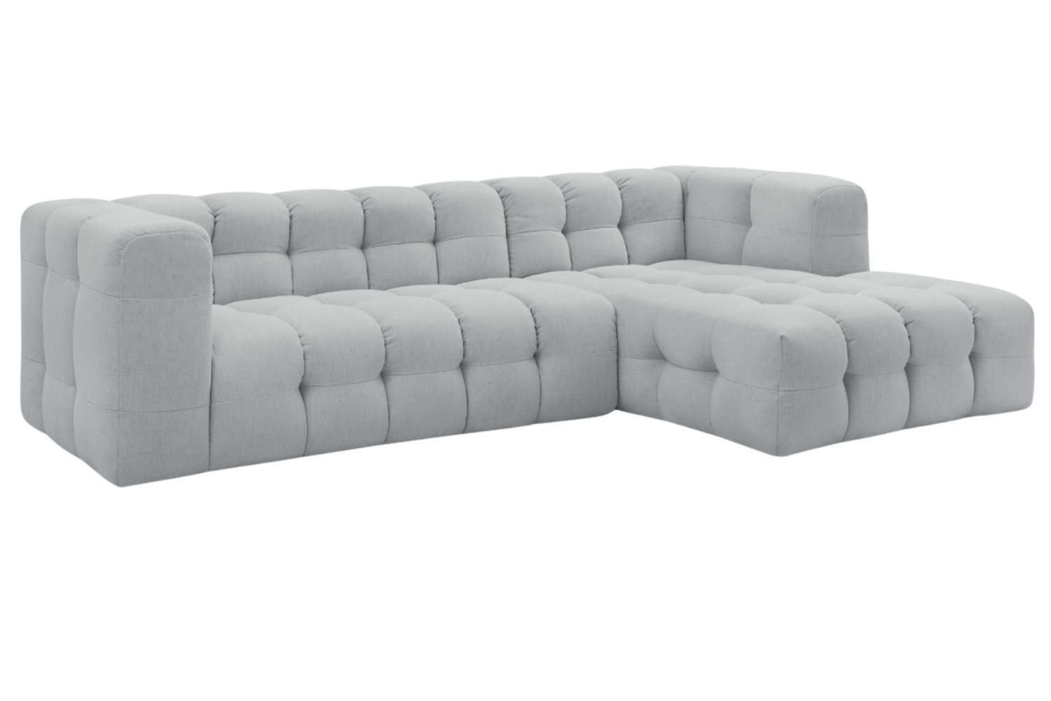 Bobochic Paris Světle šedá rohová pohovka Cloud 288 cm, pravá