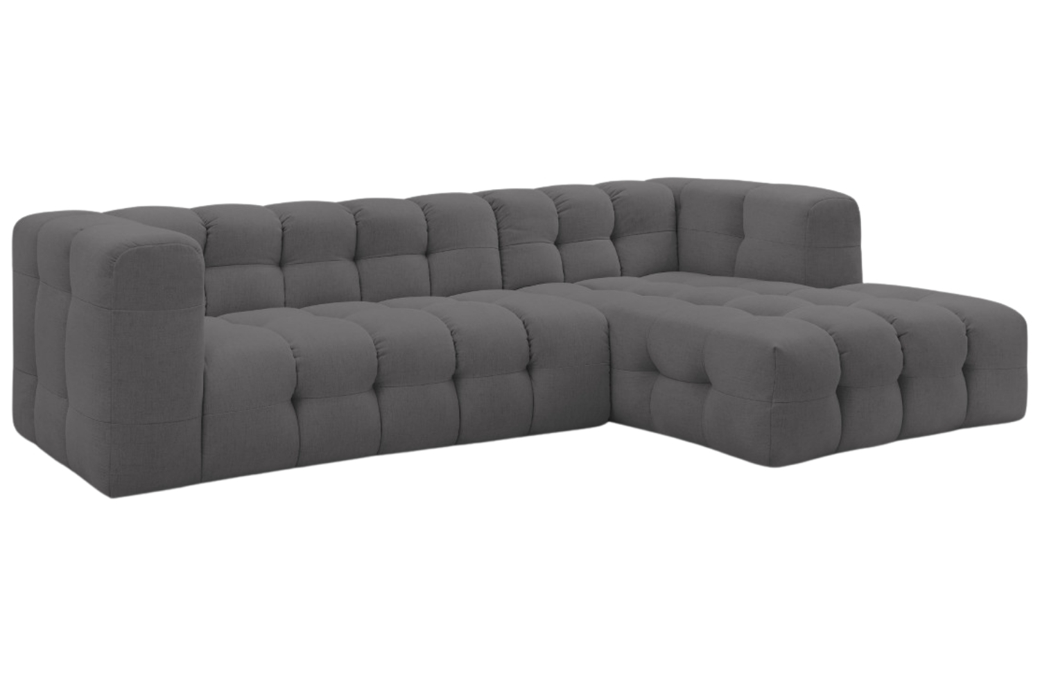 Bobochic Paris Tmavě šedá rohová pohovka Cloud 288 cm, pravá