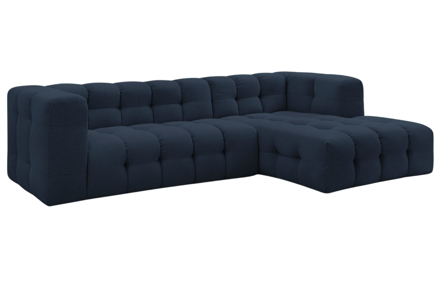 Bobochic Paris Tmavě modrá rohová pohovka Cloud 288 cm, pravá