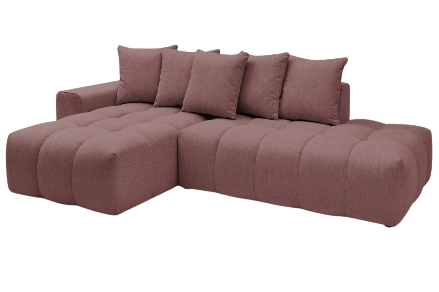 Bobochic Paris Růžová rohová pohovka Mont-Blanc 313 cm, levá