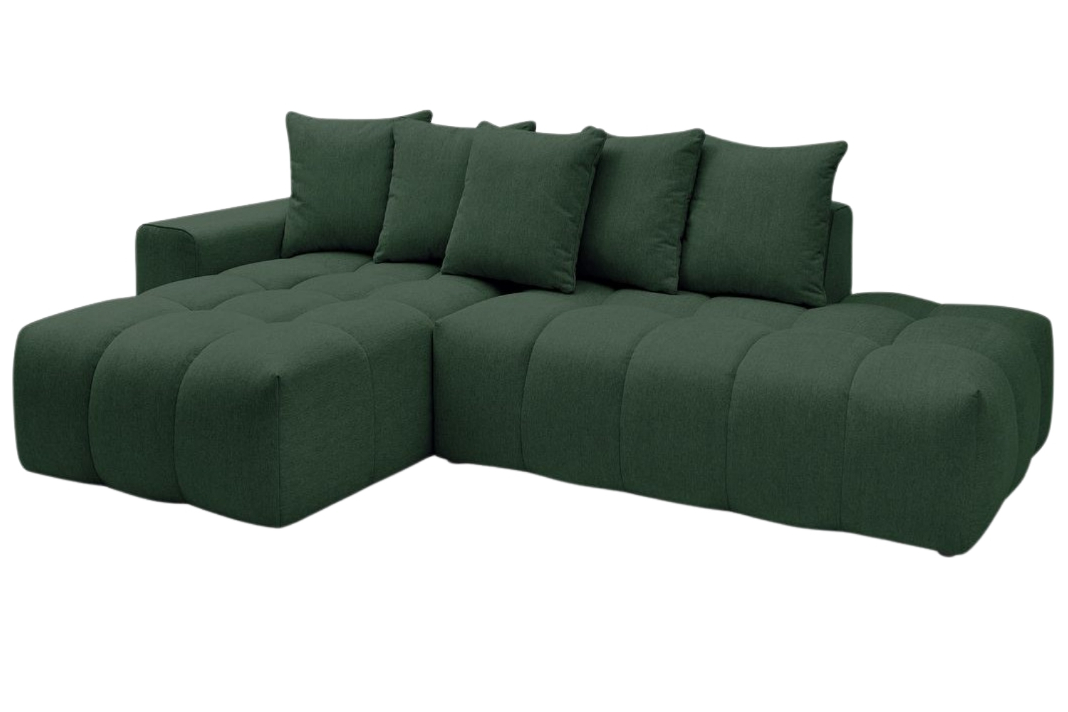 Bobochic Paris Zelená rohová pohovka Mont-Blanc 313 cm, levá