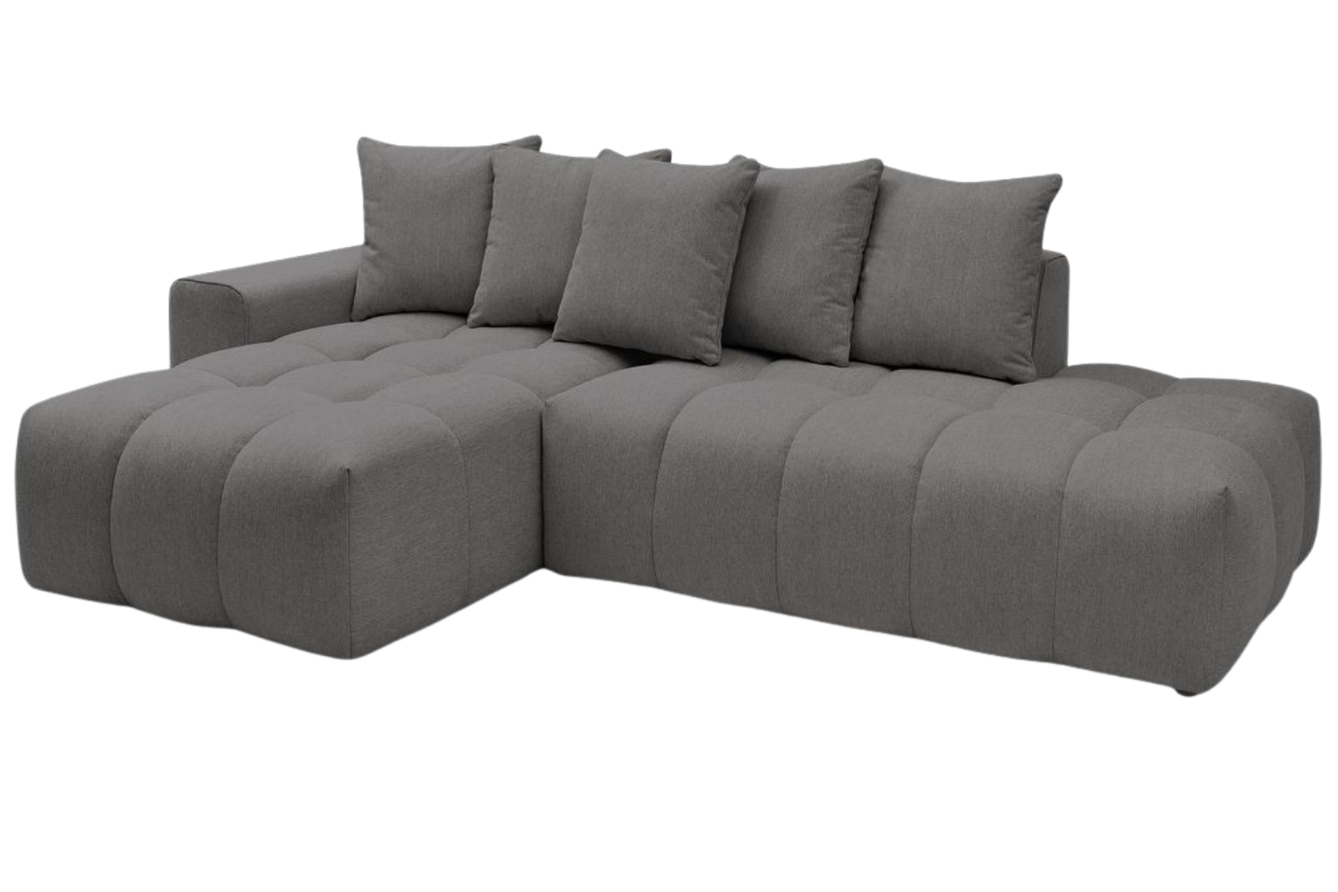 Bobochic Paris Tmavě šedá rohová pohovka Mont-Blanc 313 cm, levá