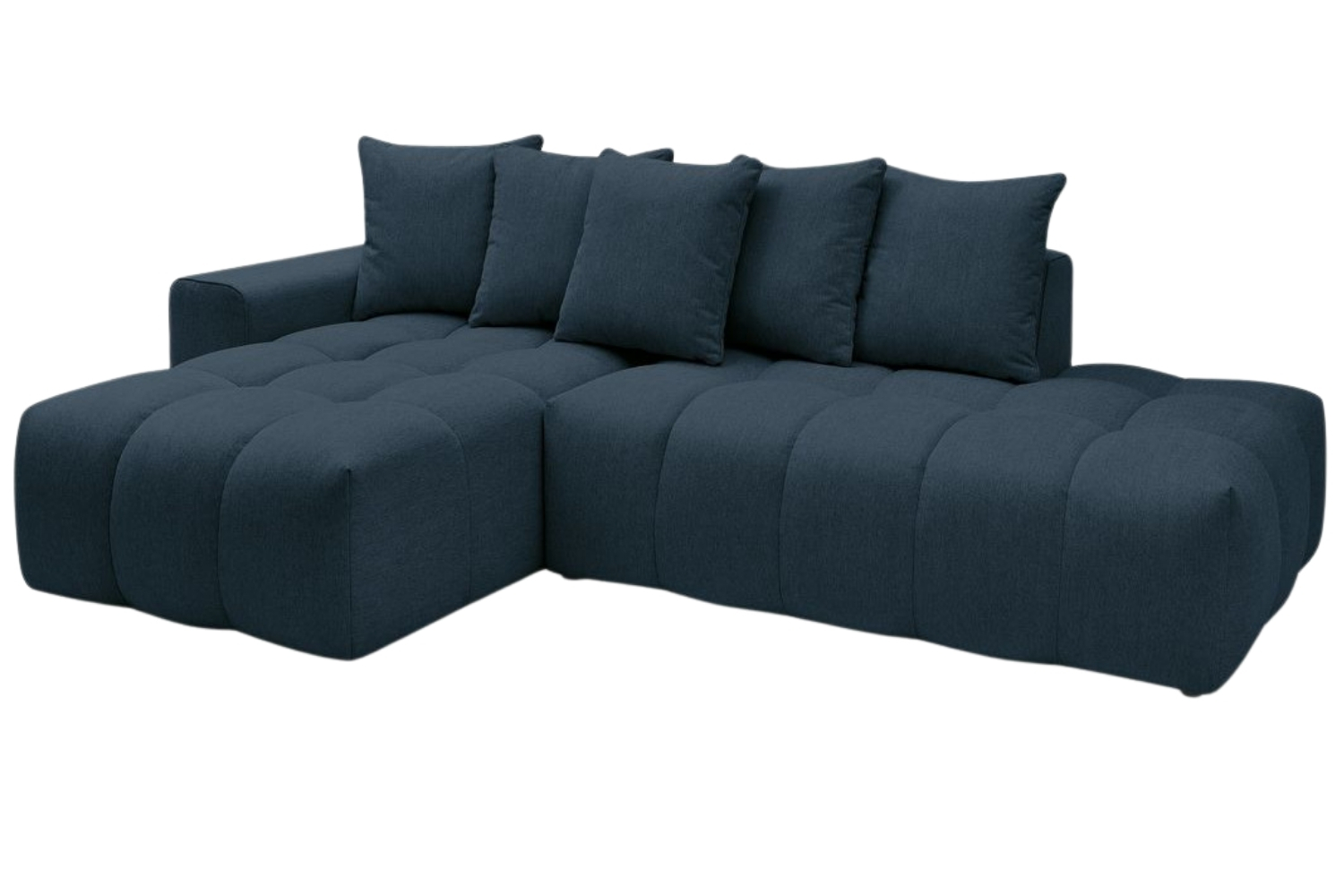 Bobochic Paris Tmavě modrá rohová pohovka Mont-Blanc 313 cm, levá
