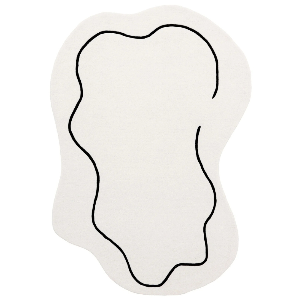 Fargotex Bílo-černý vlněný koberec Loop 200 x 300 cm