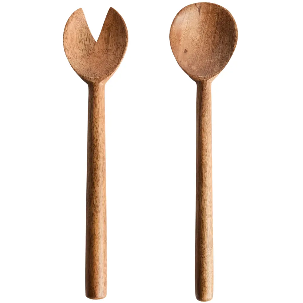 Kave Home Set dvou dřevěn&yacute;ch sal&aacute;tov&yacute;ch lžic Malor