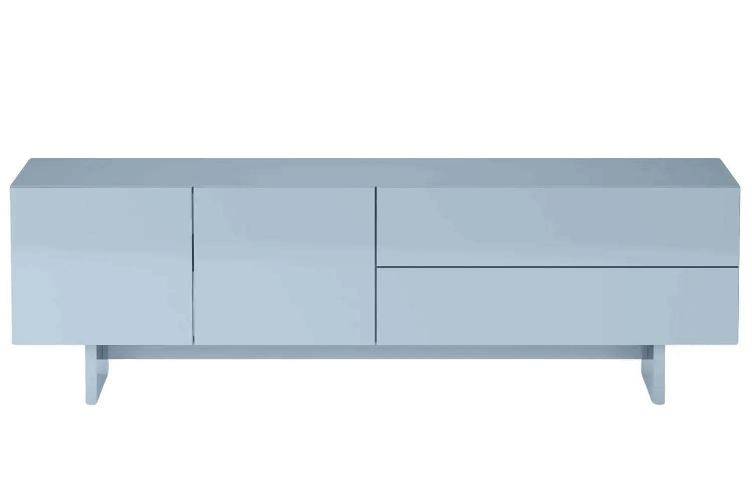Nova Nook Lesklý modrý TV stolek Glam 160 x 38 cm