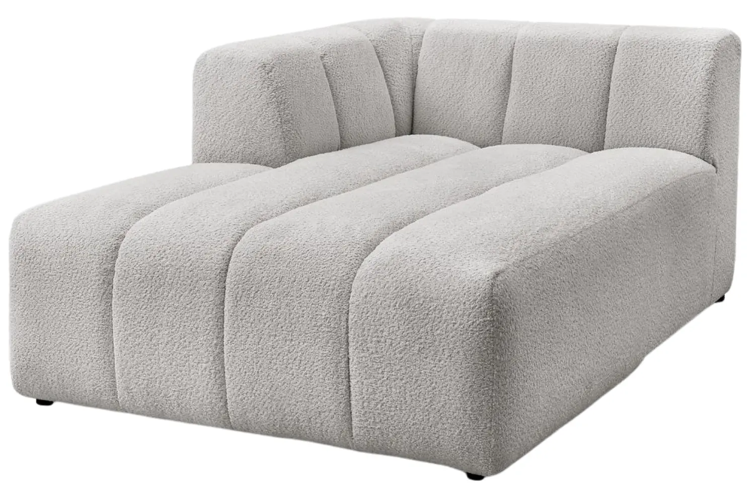 Bobochic Paris Světle šedá bouclé lenoška Annecy 170 cm, levá
