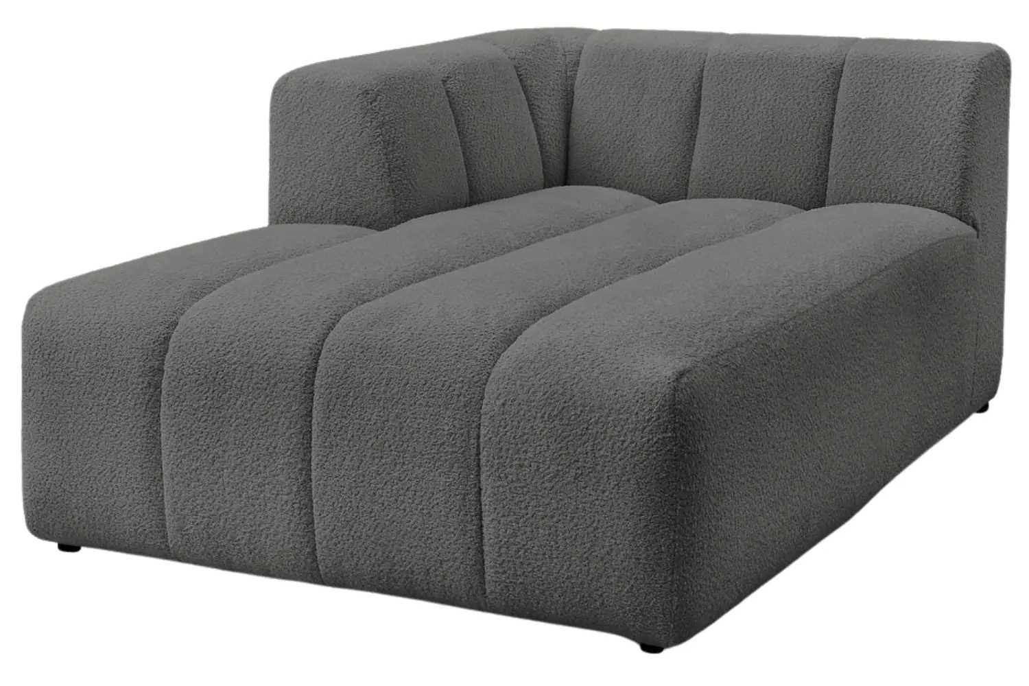 Bobochic Paris Tmavě šedá bouclé lenoška Annecy 170 cm, levá