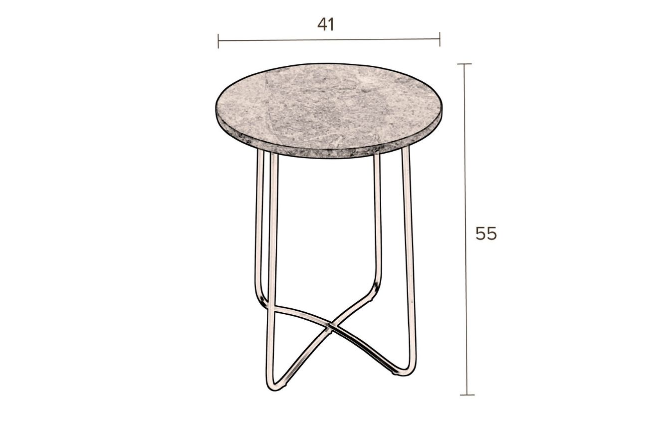 Zelený mramorový odkládací stolek DUTCHBONE Emerald 41 cm