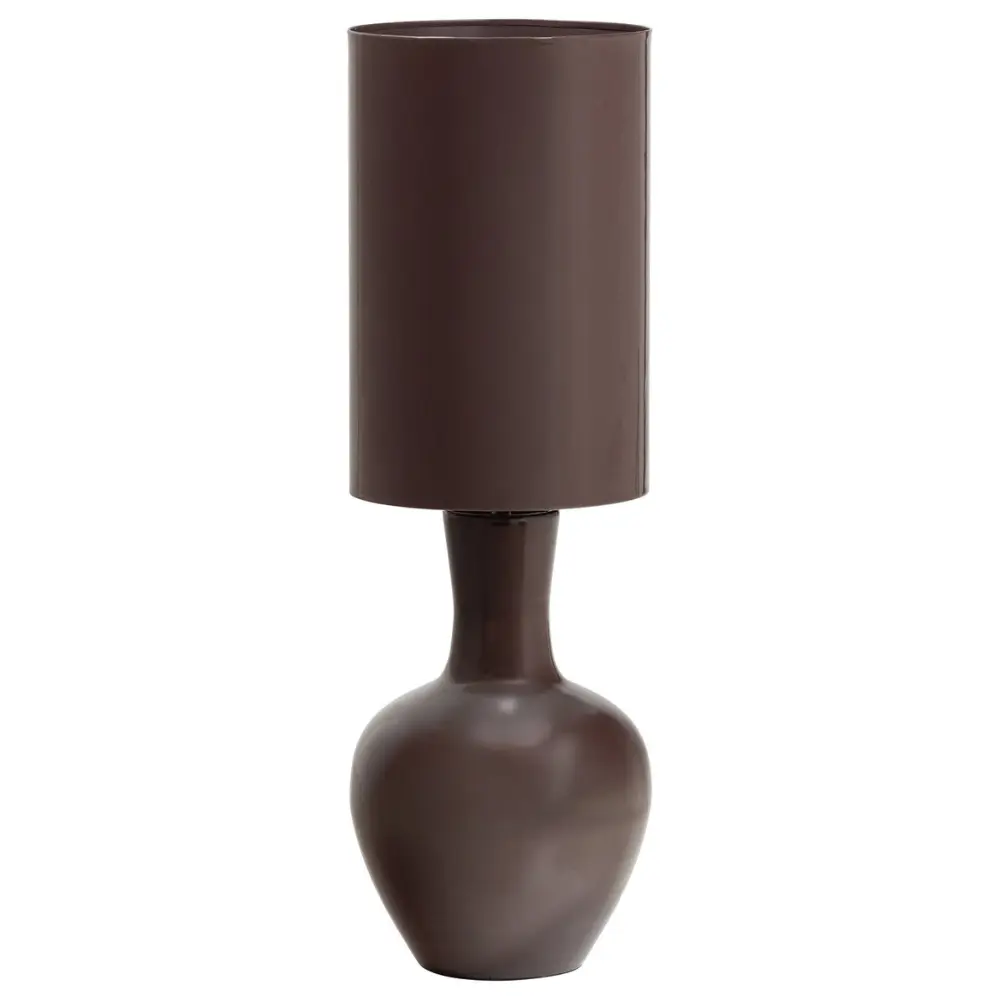 WOOOD Hnědá kovová stolní lampa Loa