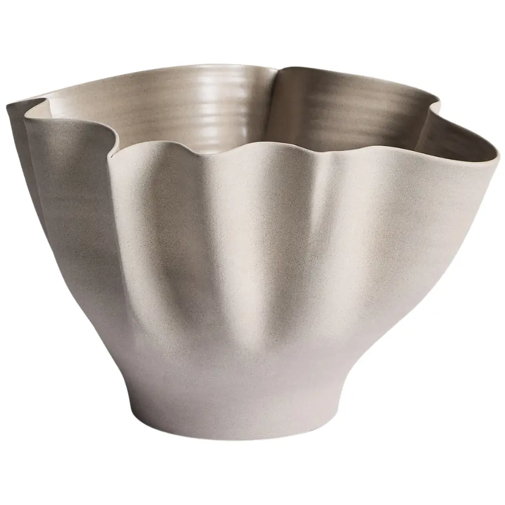 Kave Home &Scaron;ed&aacute; keramick&aacute; v&aacute;za Nilea 23 cm