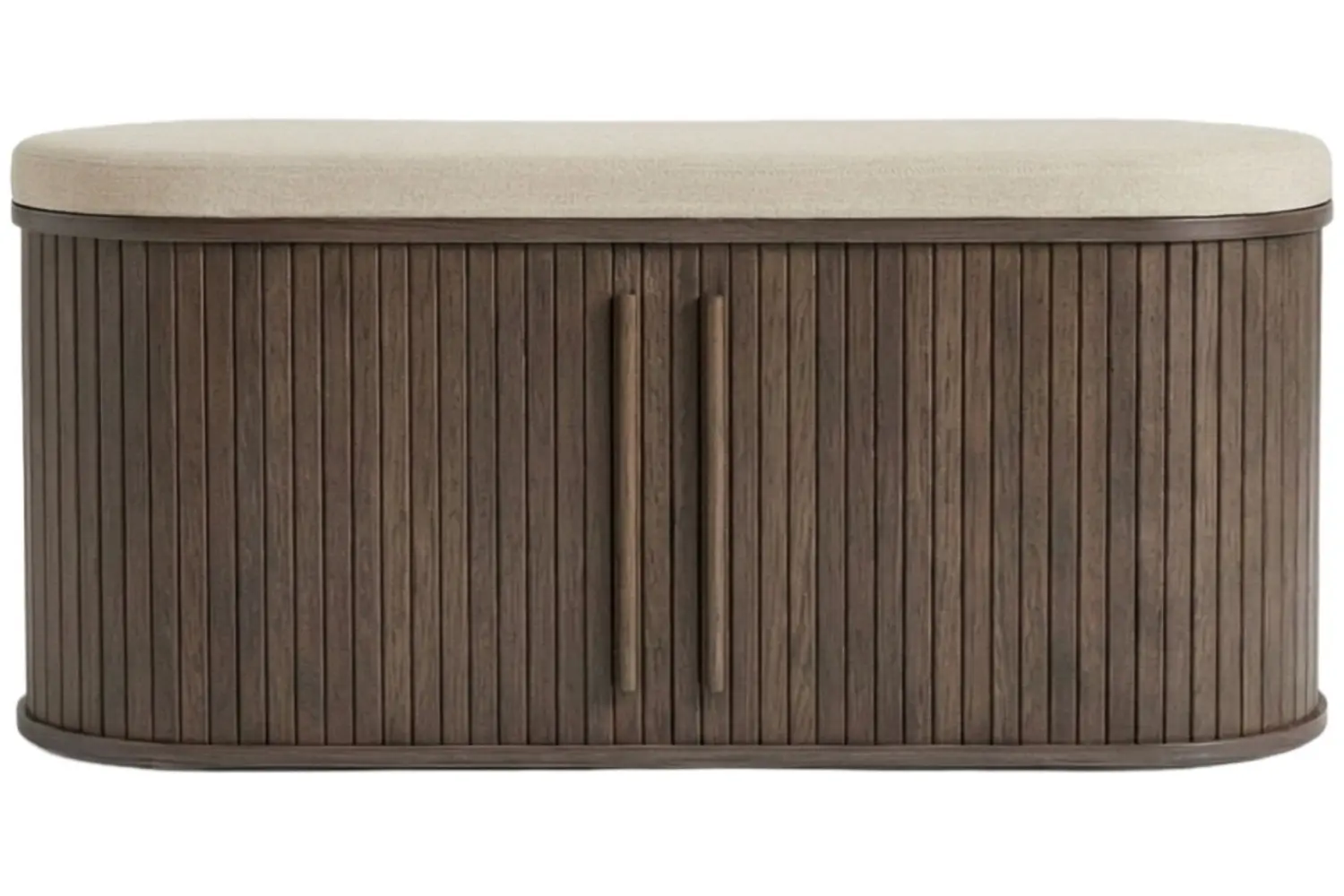 Unique Furniture Tmavá dubová lavice Meta 120 cm s úložným prostorem