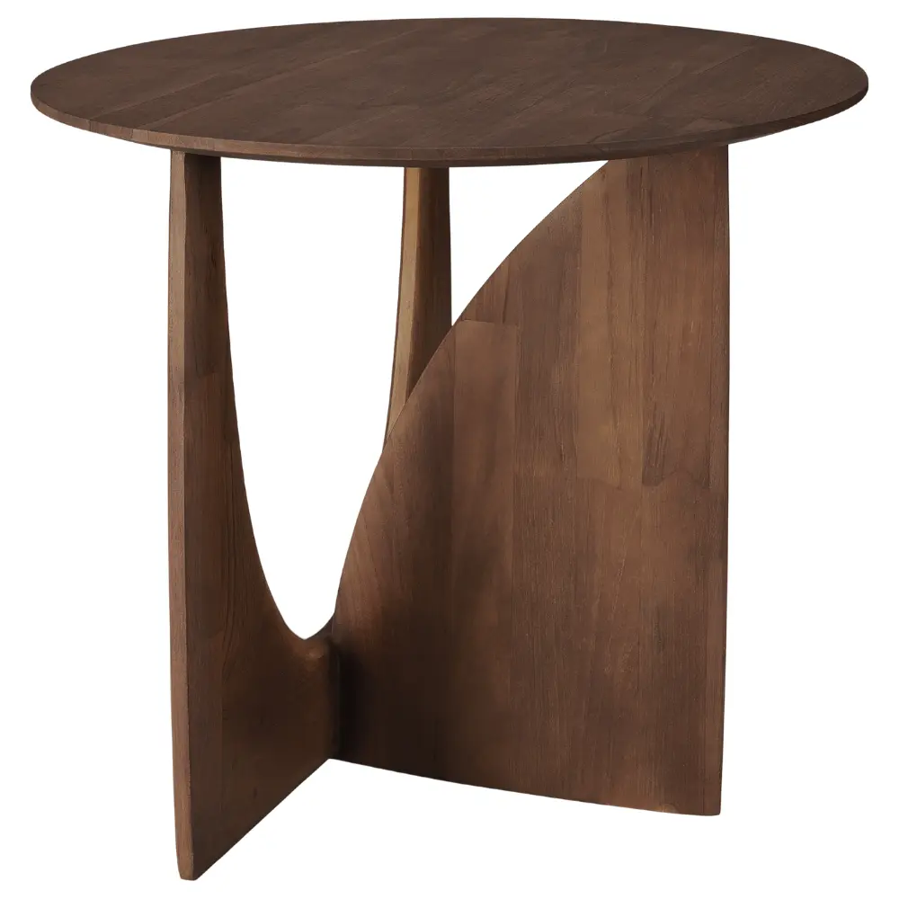 Ethnicraft Hnědý dřevěný odkládací stolek Geometric 51 cm