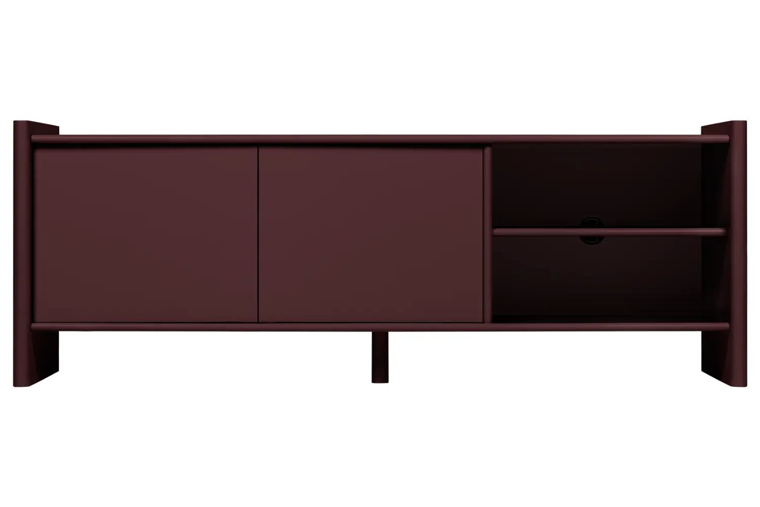 noo.ma Červený lakovaný TV stolek Rali 160 x 48 cm
